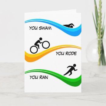 Congratulations For Finishing A Triathlon! Card by FITgreetings at Zazzle