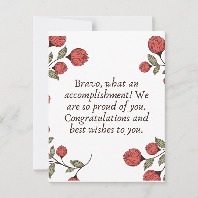 Congratulations for your Accomplishment Thank You Card (Front)