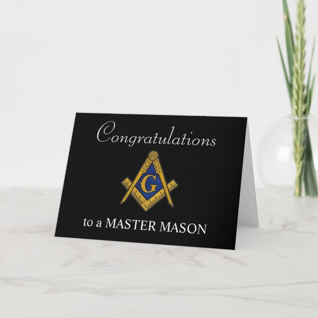 Congratulations Freemason Masonic Master Mason Letterpress Thank You Card (Front)