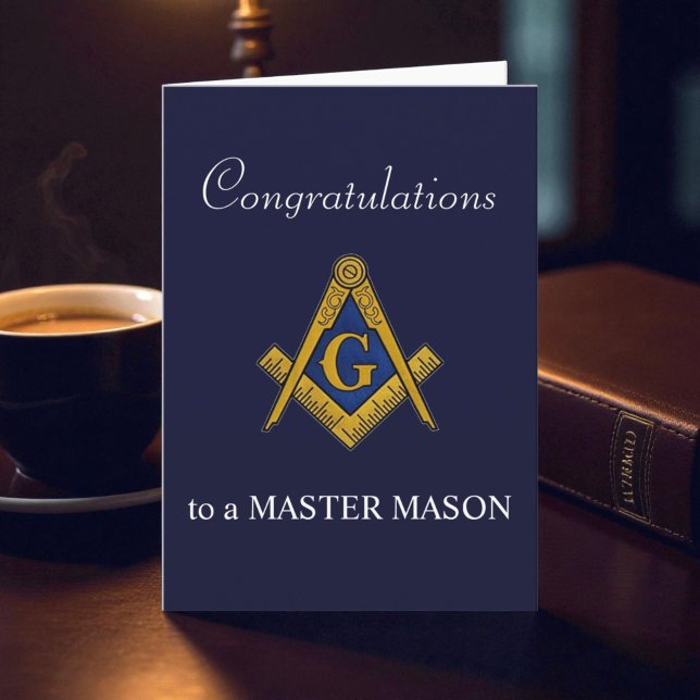 Congratulations Freemason Masonic Master Mason Letterpress Thank You Card (Creator Uploaded)