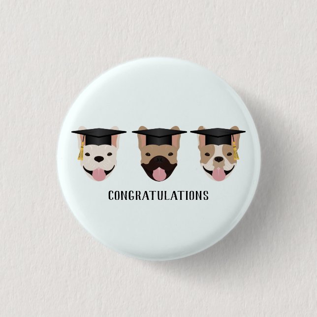 Congratulations French Bulldogs Button (Front)