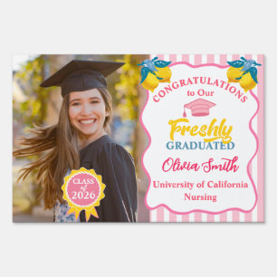 Congratulations Freshly Graduated Photo Grad 2026 Sign