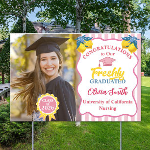 Congratulations Freshly Graduated Photo Grad 2026 Sign