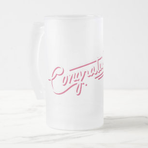 Congratulations Frosted Glass Beer Mug