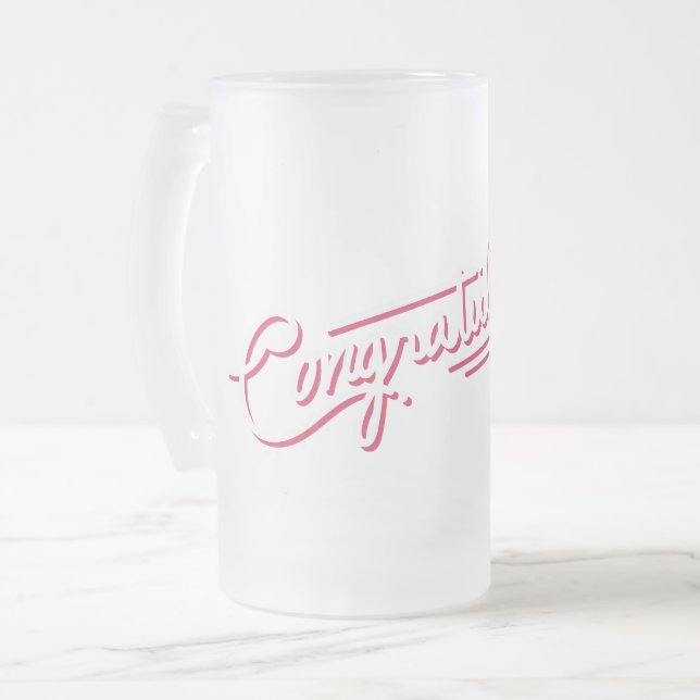 Congratulations  Frosted Glass Beer Mug (Front Left)