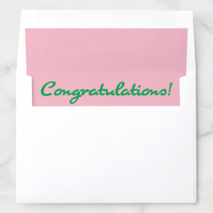 Congratulations Fun Casual Green Pink Preppy Envelope Liner