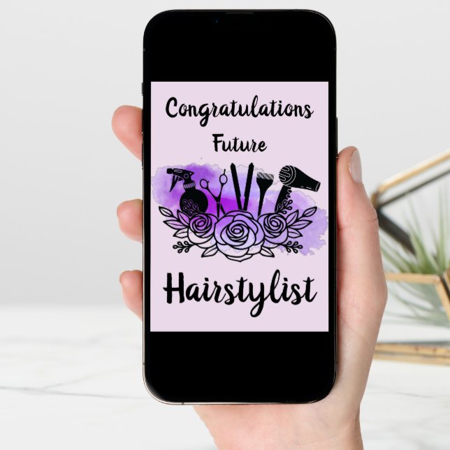 Congratulations Future Hairstylist Card (Front Digital)