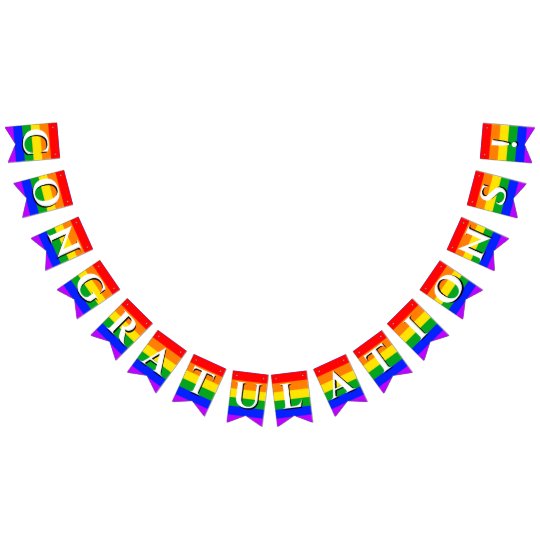 Congratulations Gay Pride Rainbow Bunting Banner | Zazzle.com