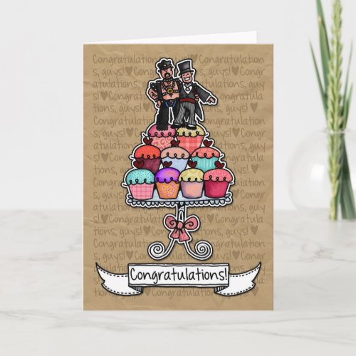 Congratulations _ Gay Wedding Couple cupcakes Card