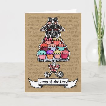 Congratulations - Gay Wedding Couple Cupcakes Card by cfkaatje at Zazzle