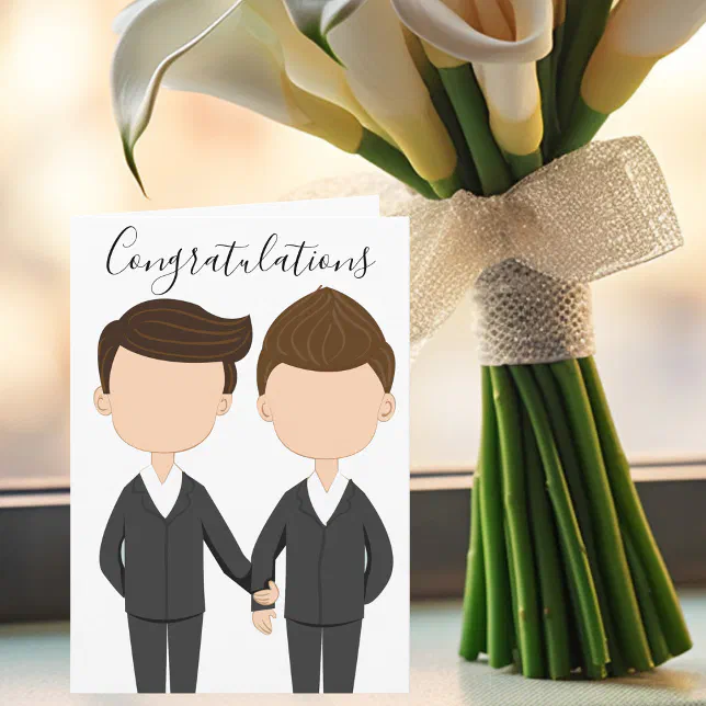 Congratulations Gay Wedding Two Men Card | Zazzle