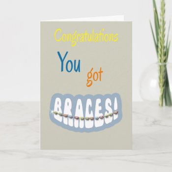 Congratulations Getting Braces — Braces Smile Boy Card by PamJArts at Zazzle