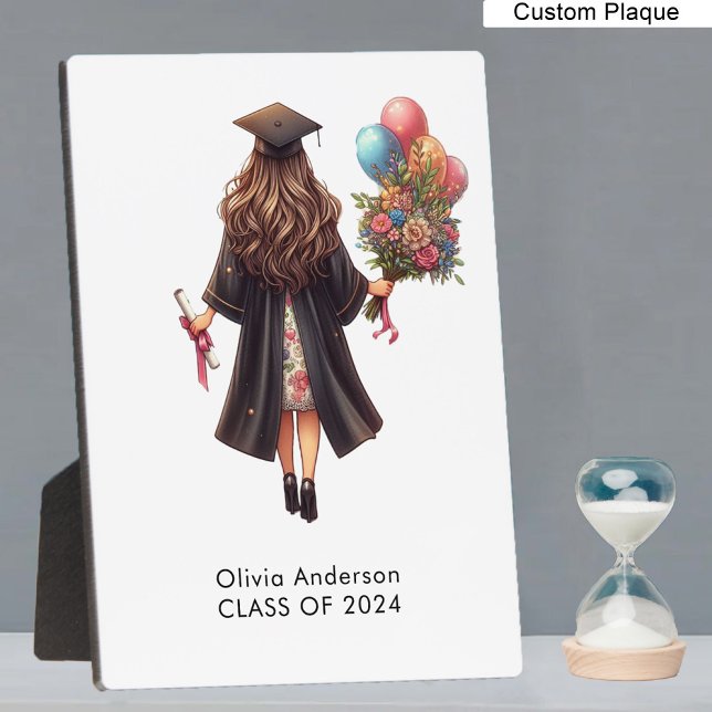 Congratulations Girl Watercolor Graduation Plaque (Congratulations Girl Watercolor Graduation Plaque)