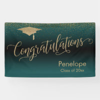 Congratulations Gold Confetti Graduation Teal