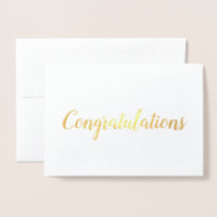 Congratulations Gold Foil Brush Brushstroke Script