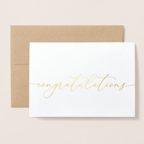 Congratulations Gold Foil Minimalist Congrats Card