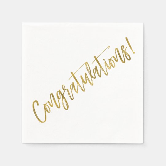 Congratulations Gold Foil Napkins | Zazzle.com