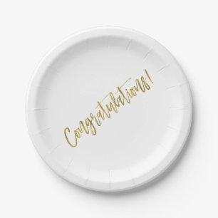 Congratulations Gold Foil Paper Plates