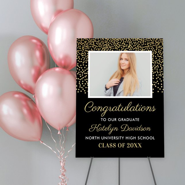 Congratulations Gold Graduation Party Photo Foam Board (Creator Uploaded)