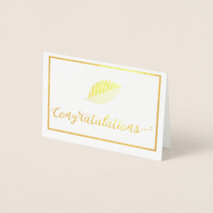 Congratulations Gold Leaf Graduation Graduate Chic Foil Card