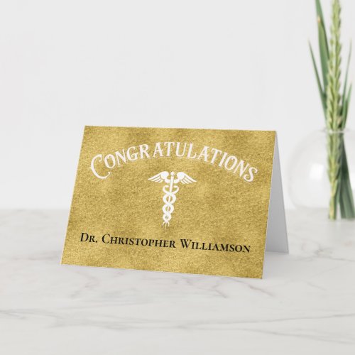 Congratulations Gold Medical Doctor Graduate Card