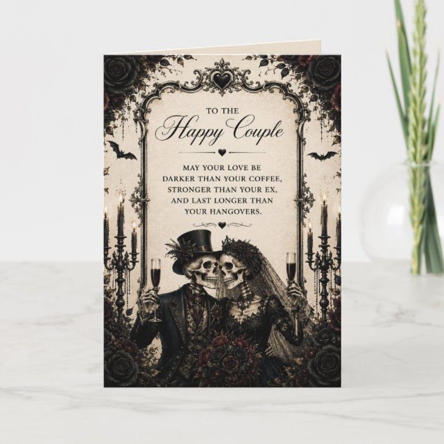 congratulations Gothic Happy couple  wedding Card (Front)