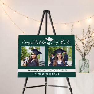 Congratulations Grad 2026 Green And White Photo Foam Board