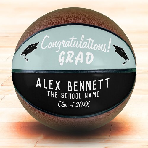 Congratulations Grad Black and White Graduation  Basketball