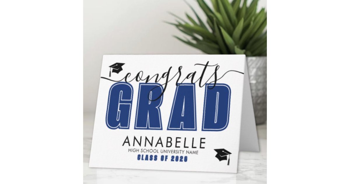 Congratulations Grad Blue Graduation Card | Zazzle
