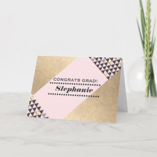 Congratulations Grad. Blush Pink Gold Card