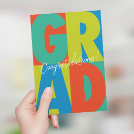 Congratulations grad bold colorful graduation card