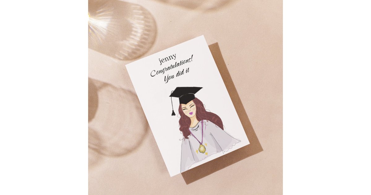 congratulations, grad cap, graduation card | Zazzle