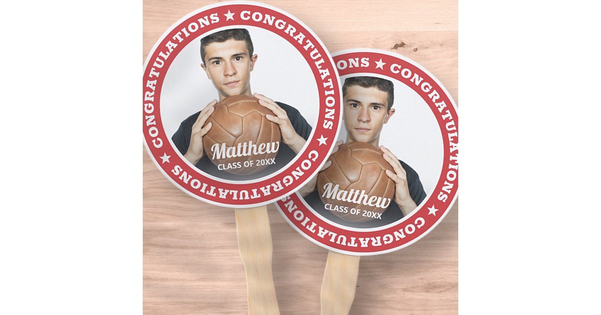 Congratulations Grad Class of 20XX Modern Photo Hand Fan | Zazzle