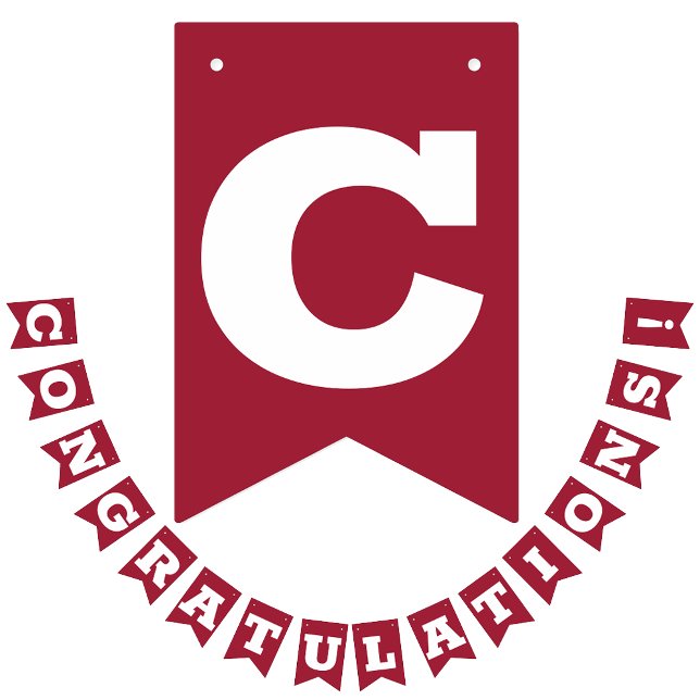 Congratulations Grad Crimson and White Bunting Flags (Creator Uploaded)