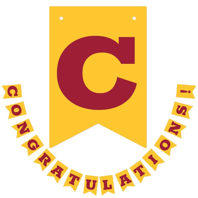 Congratulations Grad Crimson and Yellow Gold Bunting Flags (Creator Uploaded)