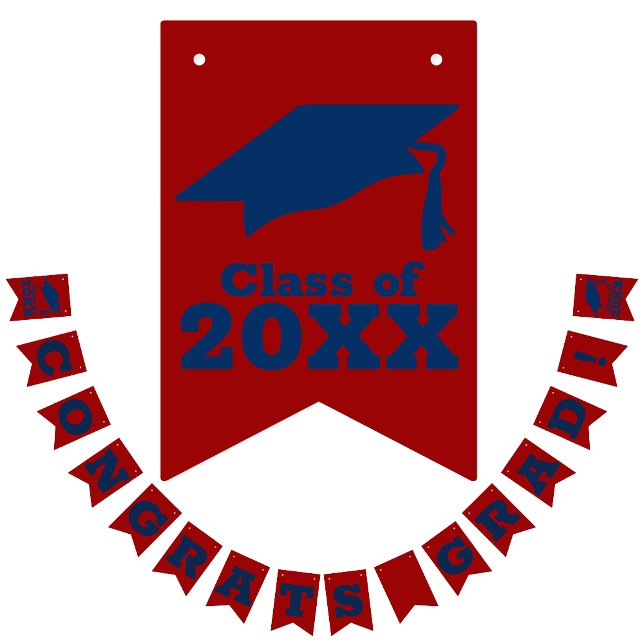 Congratulations Grad Dark Red and Blue Bunting Flags (Creator Uploaded)