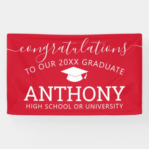 Congratulations Grad Graduate red white virtual Banner