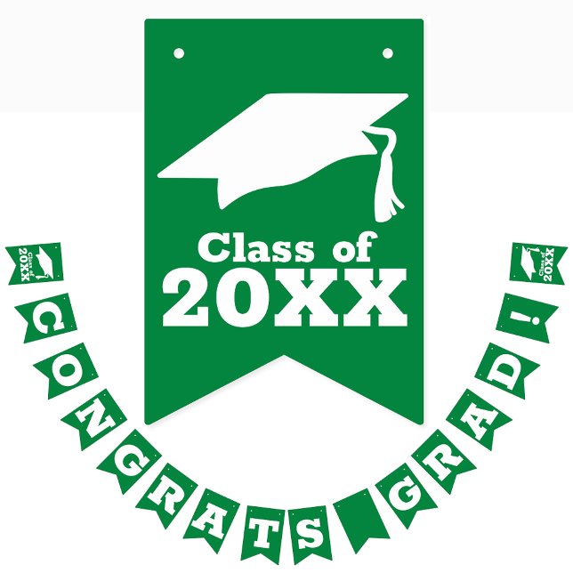 Congratulations Grad Green Bunting Flags (Creator Uploaded)