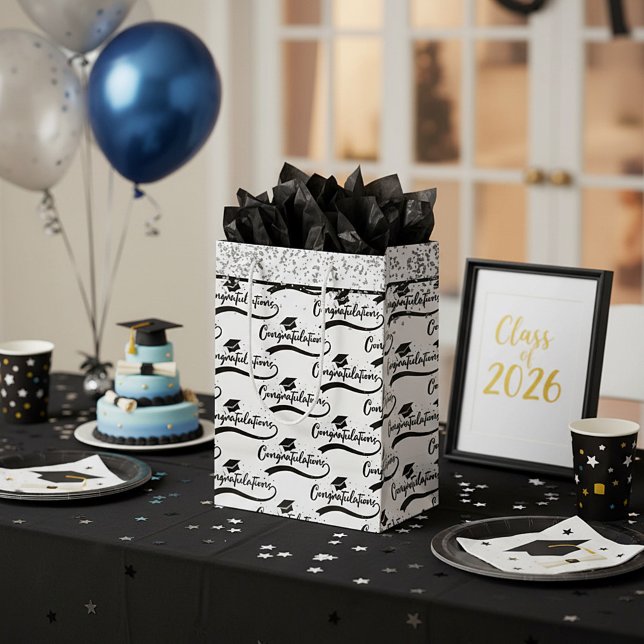 Congratulations grad hat  medium gift bag (Creator Uploaded)