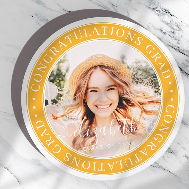 Congratulations Grad Modern Custom Photo Car Magne Magnet (Creator Uploaded)