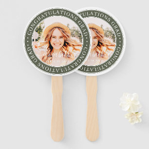 Congratulations Grad Modern Custom Photo Hand Fan