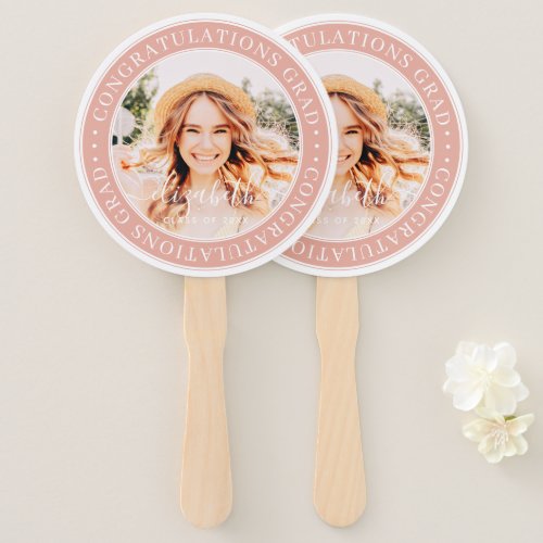 Congratulations Grad Modern Custom Photo Hand Fan