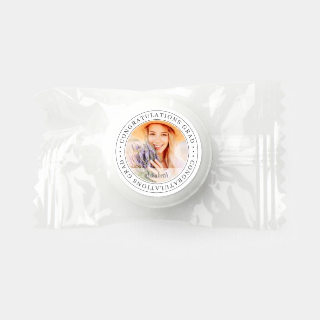 Congratulations Grad Modern Simple Elegant Photo Life Saver® Mints (Front)