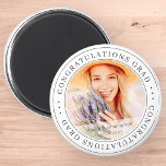 Congratulations Grad Modern Simple Elegant Photo Magnet<br><div class="desc">This simple and classic design is composed of serif typography and add a custom photo.</div>