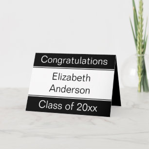 Congratulations Grad Name Black & White Graduation Card