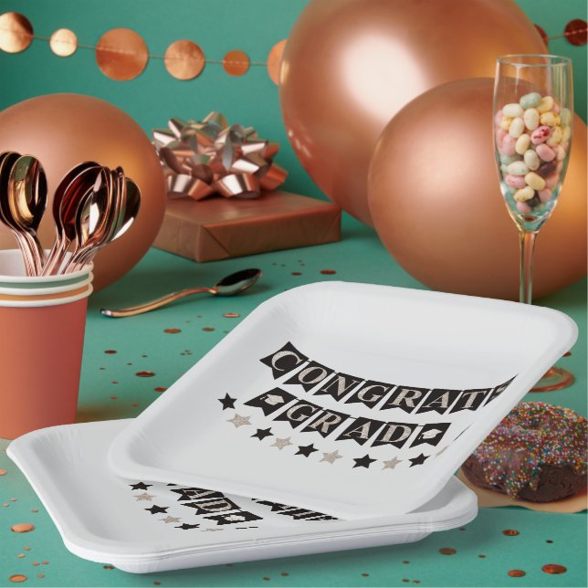 Congratulations Grad  Paper Plates (Multi)
