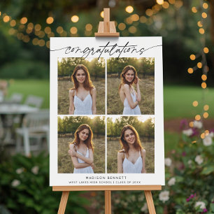 Congratulations Grad Party Script 4 Photo Collage Foam Board