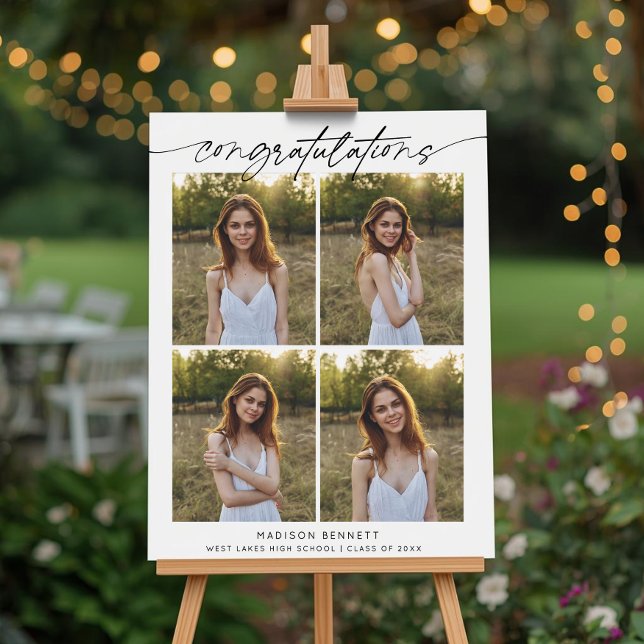 Congratulations Grad Party Script 4 Photo Collage Foam Board (Creator Uploaded)