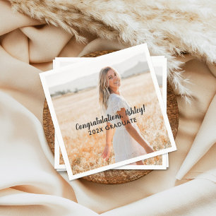 Congratulations Grad Photo Graduation Party Paper Napkins