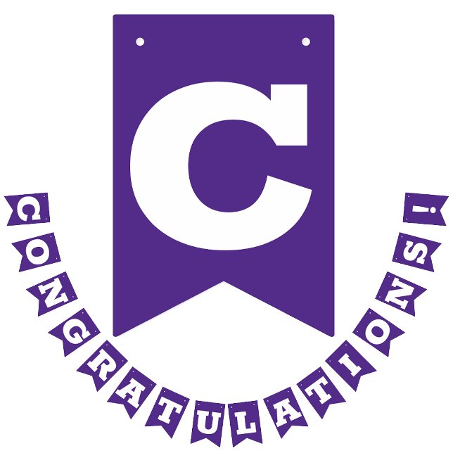 Congratulations Grad Purple and White Bunting Flags (Creator Uploaded)
